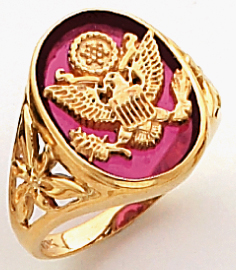 Women's Military Ring 10KT or 14KT Yellow or White Gold #4110